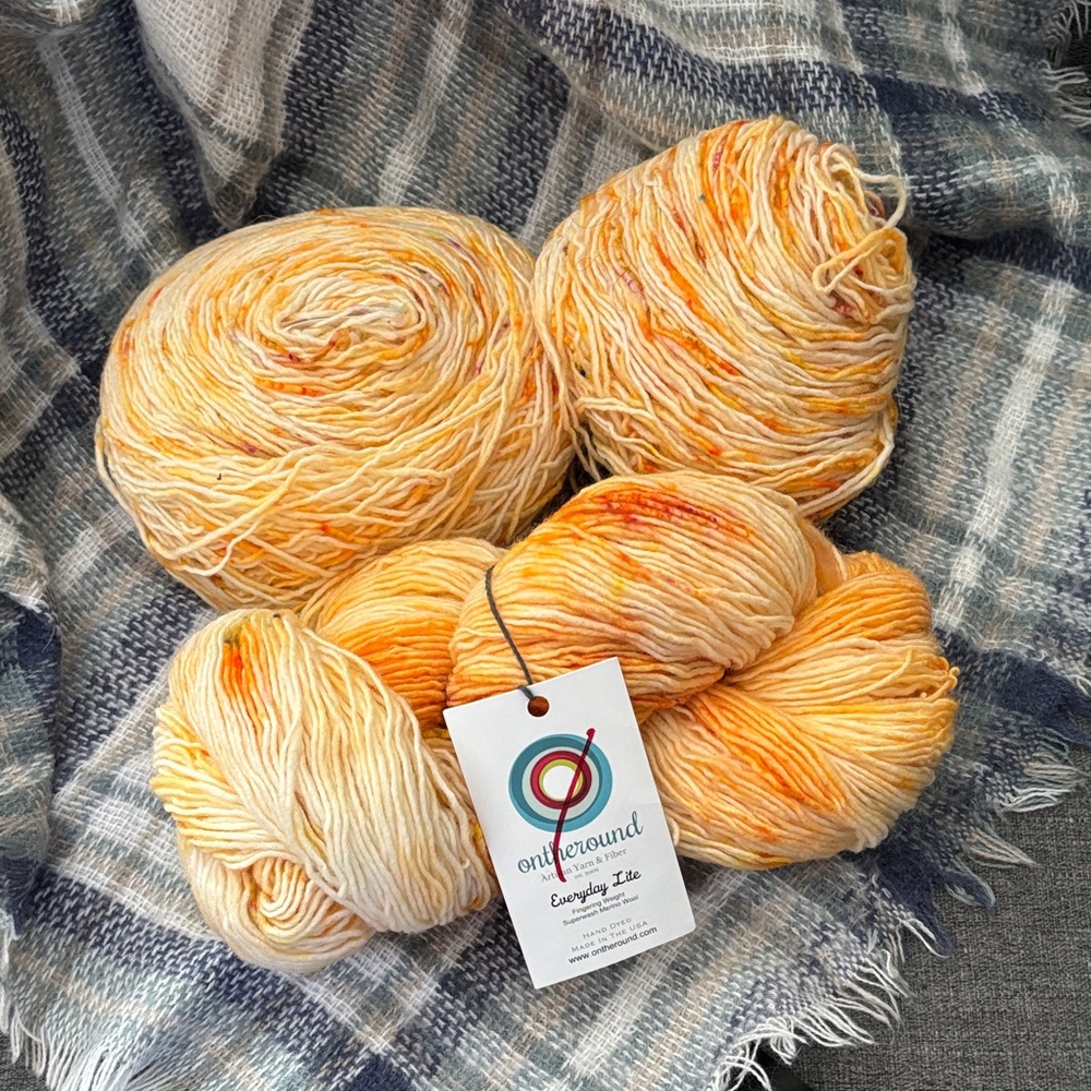 2 skeins of 100% superwash hand dyed wool fingering weight